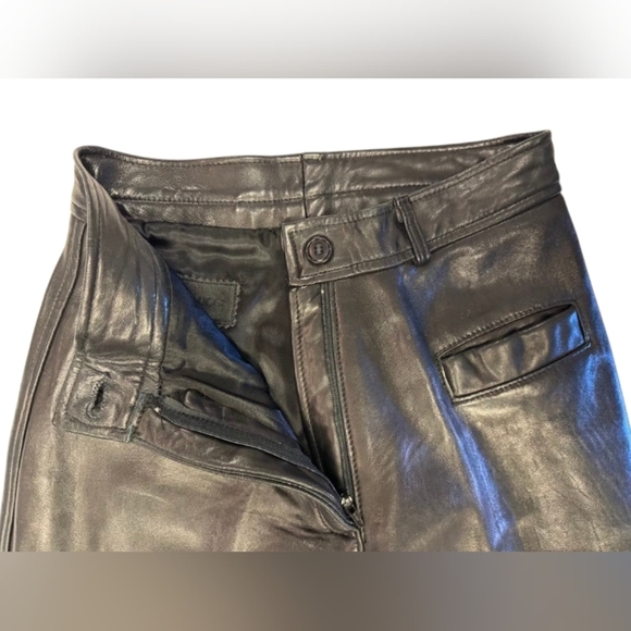 Via Luca 100% Leather Pants High Rise Black Size 9 EUC - Picture 7 of 8